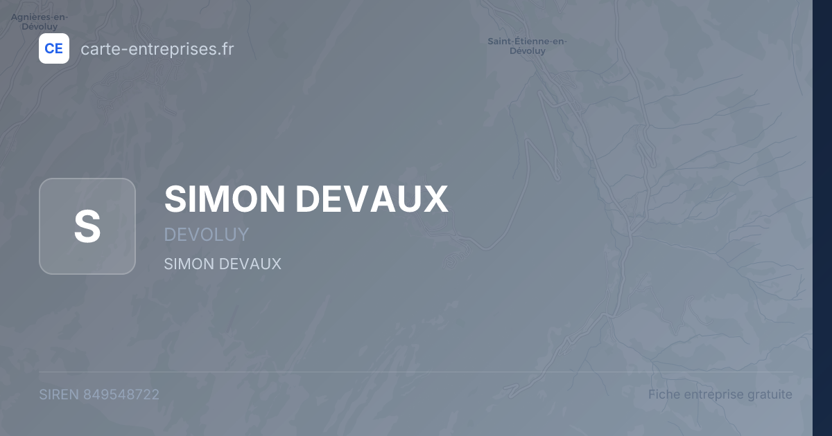 SIMON DEVAUX — 849548722 — fiche entreprise