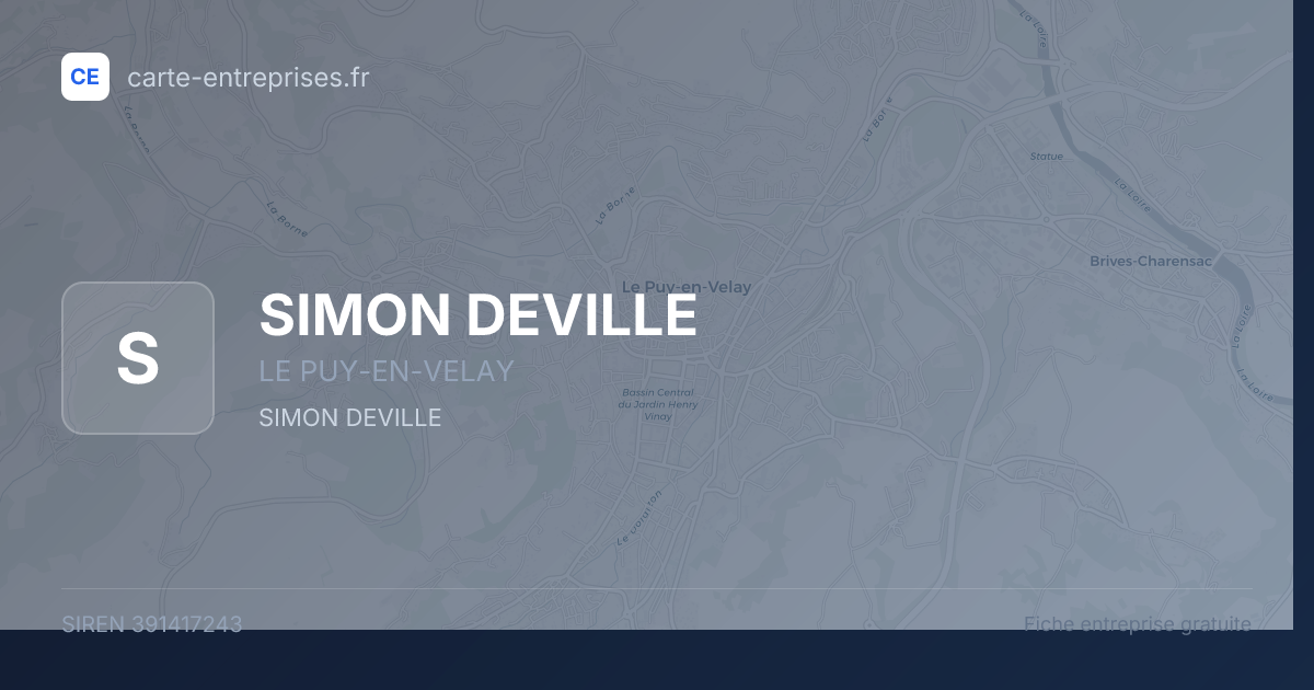 SIMON DEVILLE — 391417243 — fiche entreprise