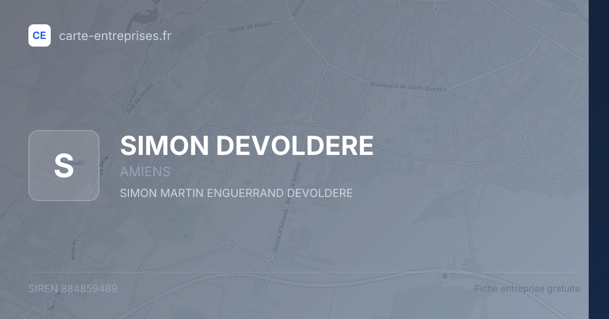 SIMON DEVOLDERE — 884859489 — fiche entreprise