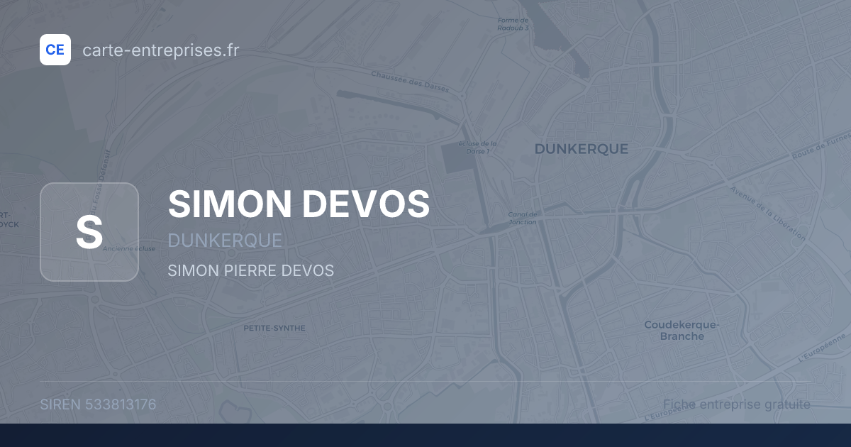 SIMON DEVOS — 533813176 — fiche entreprise