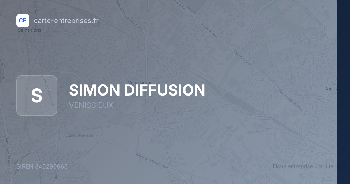 SIMON DIFFUSION — 340290063 — fiche entreprise