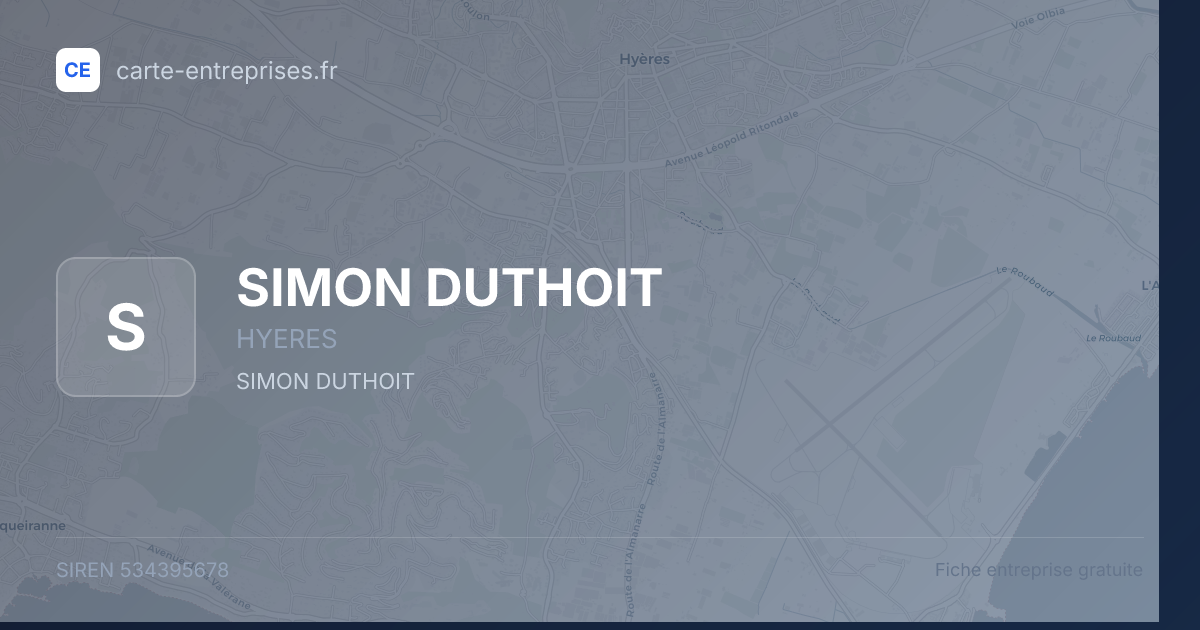 SIMON DUTHOIT — 534395678 — fiche entreprise