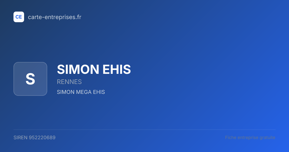 SIMON EHIS — 952220689 — fiche entreprise