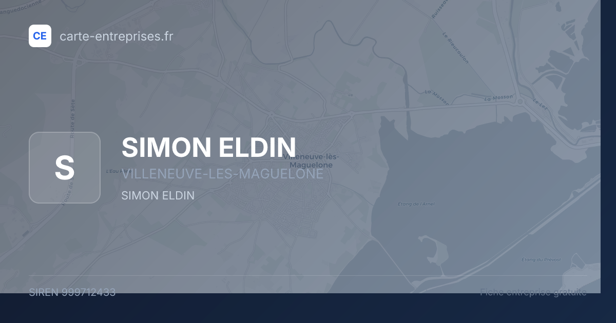 SIMON ELDIN — 999712433 — fiche entreprise