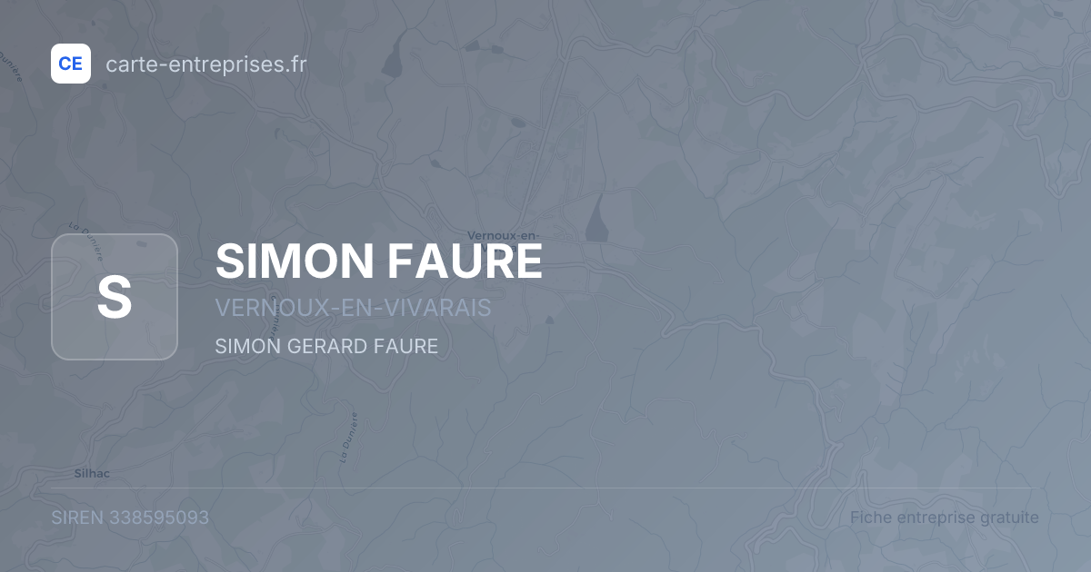 SIMON FAURE — 338595093 — fiche entreprise