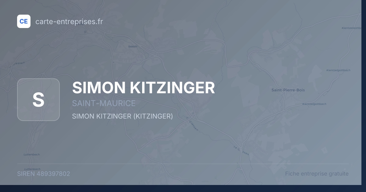 SIMON KITZINGER — 489397802 — fiche entreprise