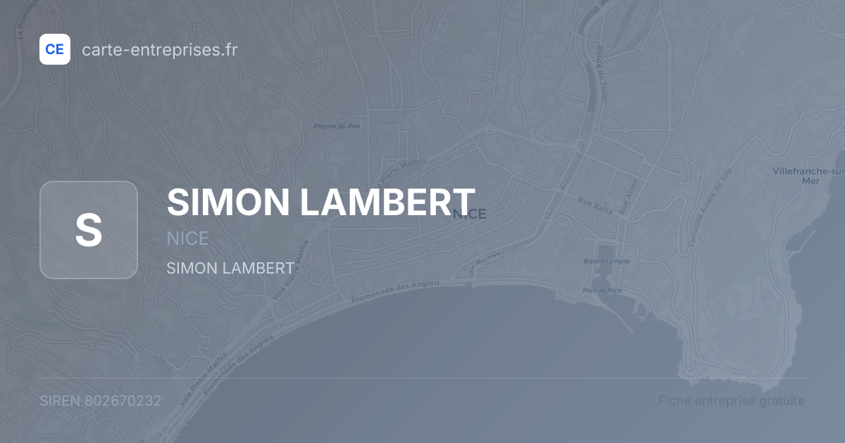 SIMON LAMBERT — 802670232 — fiche entreprise