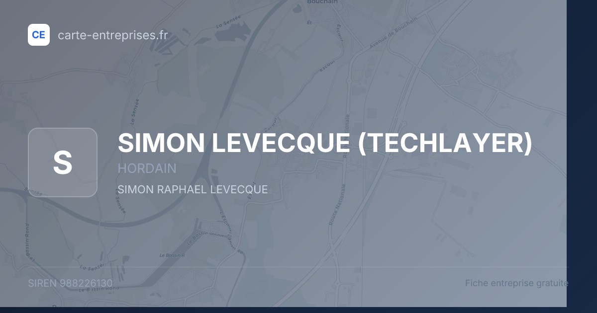 SIMON LEVECQUE (TECHLAYER) — 988226130 — fiche entreprise