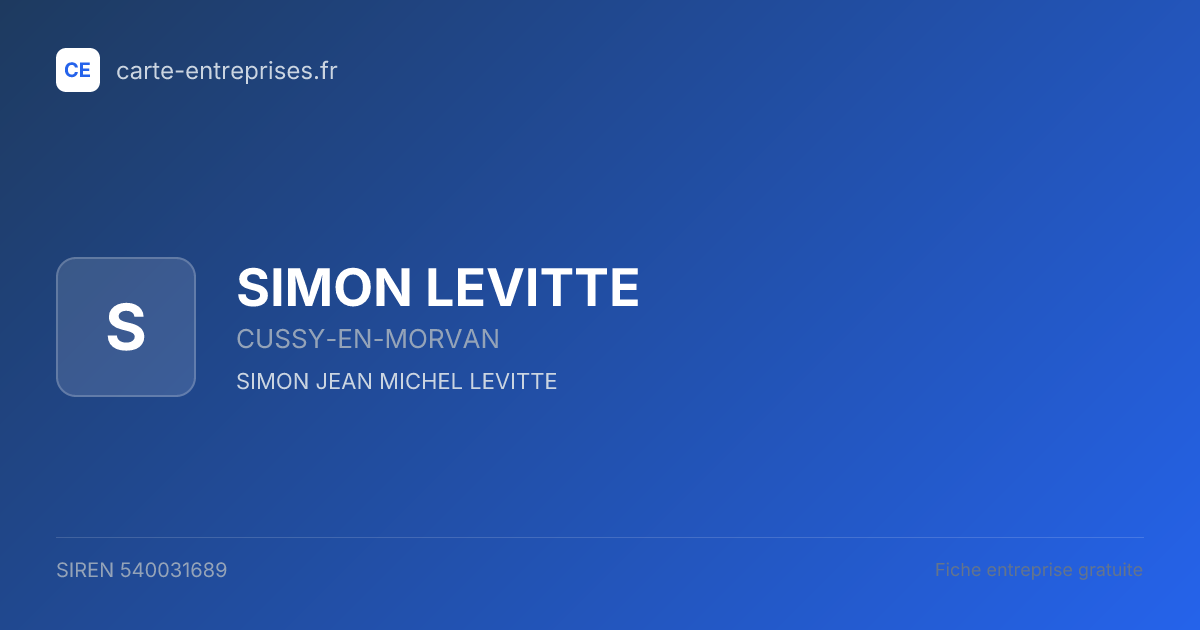 SIMON LEVITTE — 540031689 — fiche entreprise