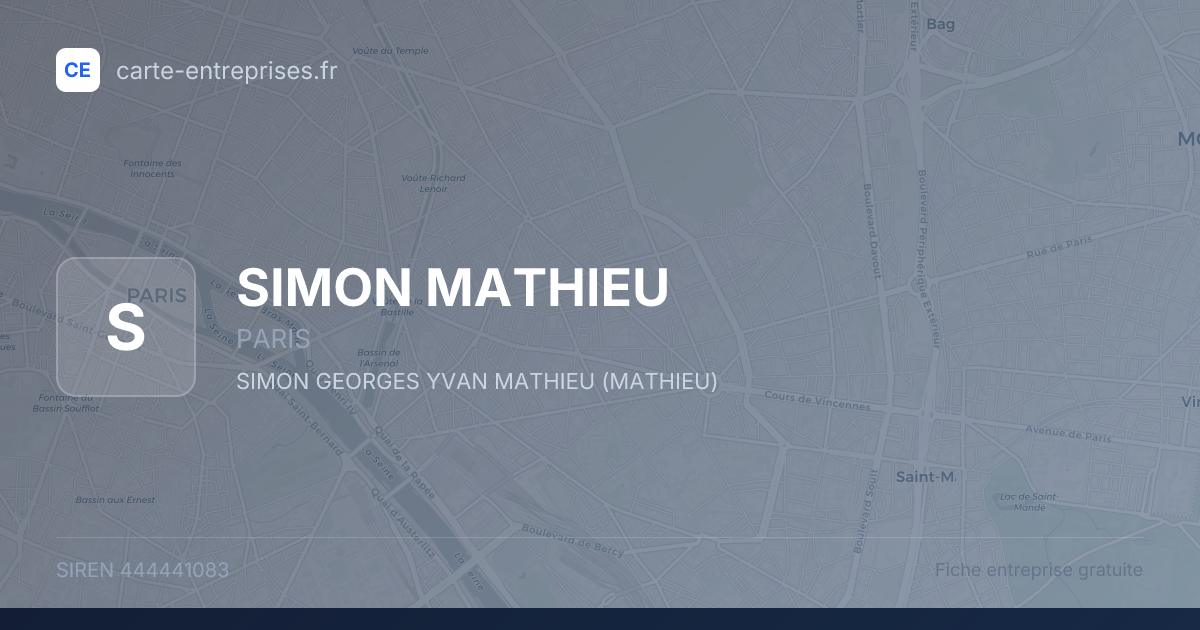 SIMON MATHIEU — 444441083 — fiche entreprise