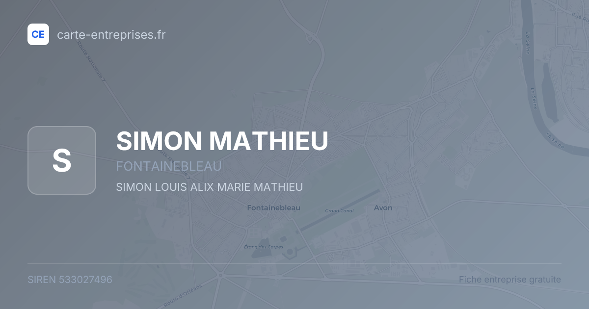 SIMON MATHIEU — 533027496 — fiche entreprise