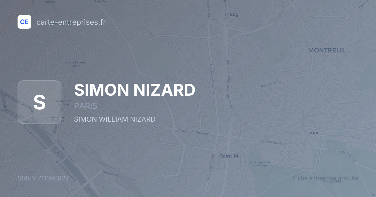 SIMON NIZARD — 711095927 — fiche entreprise