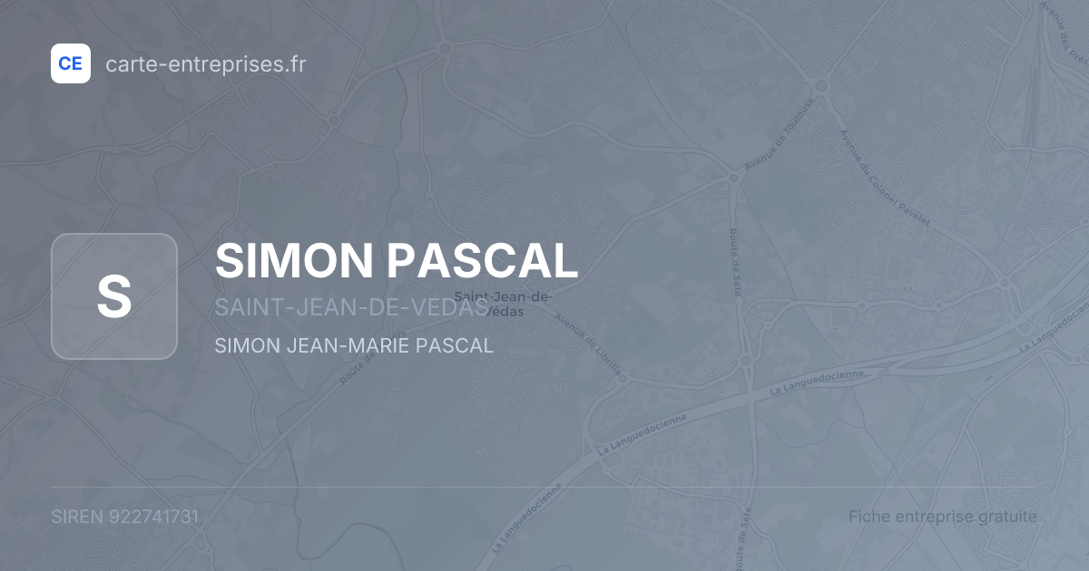 SIMON PASCAL — 922741731 — fiche entreprise