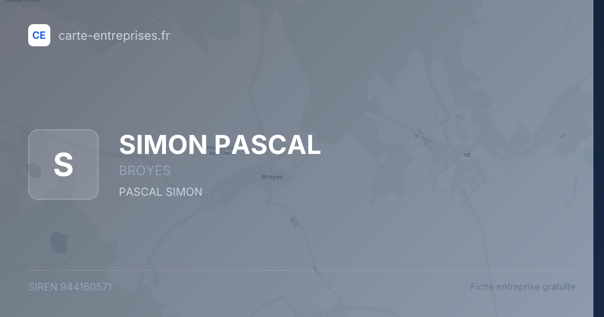 SIMON PASCAL — 944160571 — fiche entreprise
