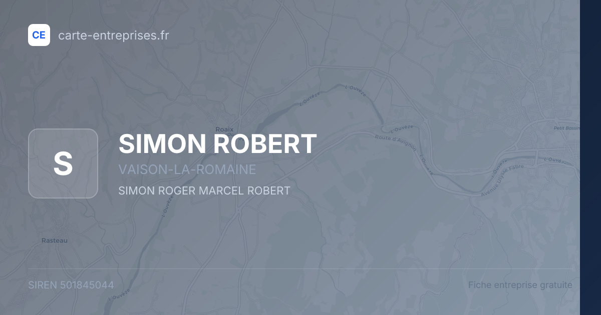 SIMON ROBERT — 501845044 — fiche entreprise