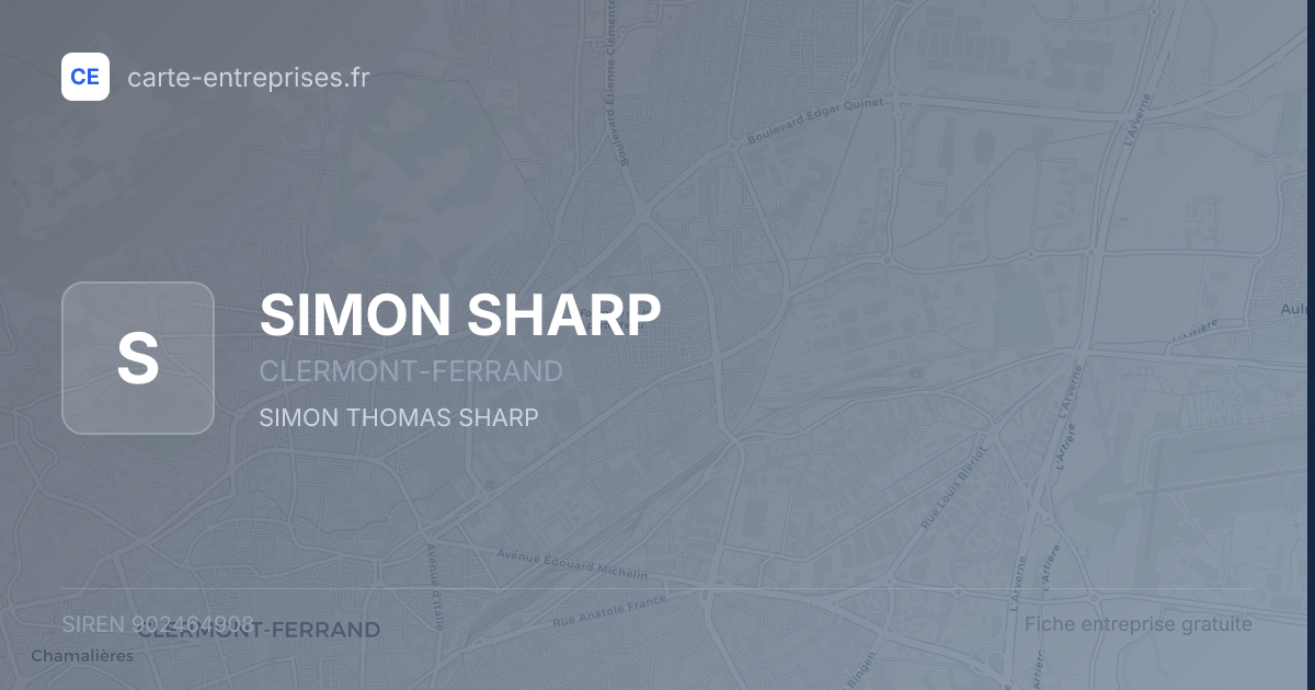 SIMON SHARP — 902464908 — fiche entreprise