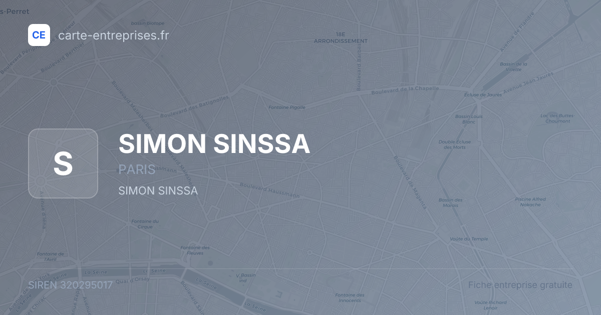 SIMON SINSSA — 320295017 — fiche entreprise