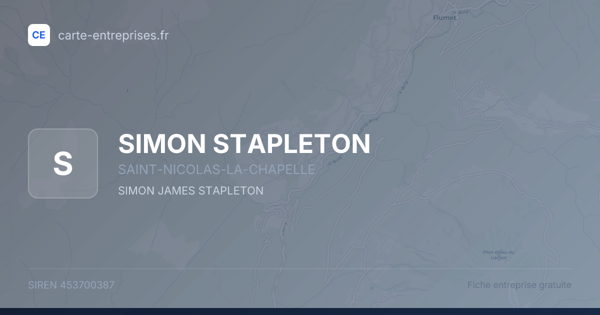 SIMON STAPLETON — 453700387 — fiche entreprise