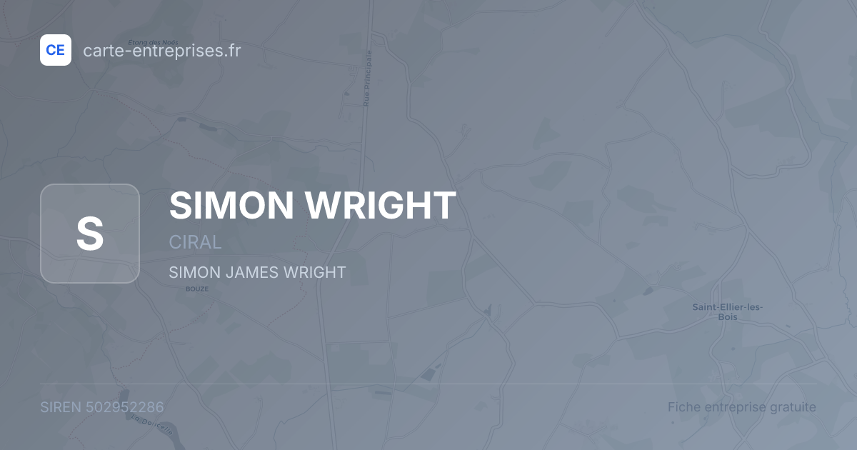 SIMON WRIGHT — 502952286 — fiche entreprise