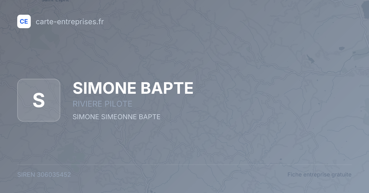 SIMONE BAPTE — 306035452 — fiche entreprise