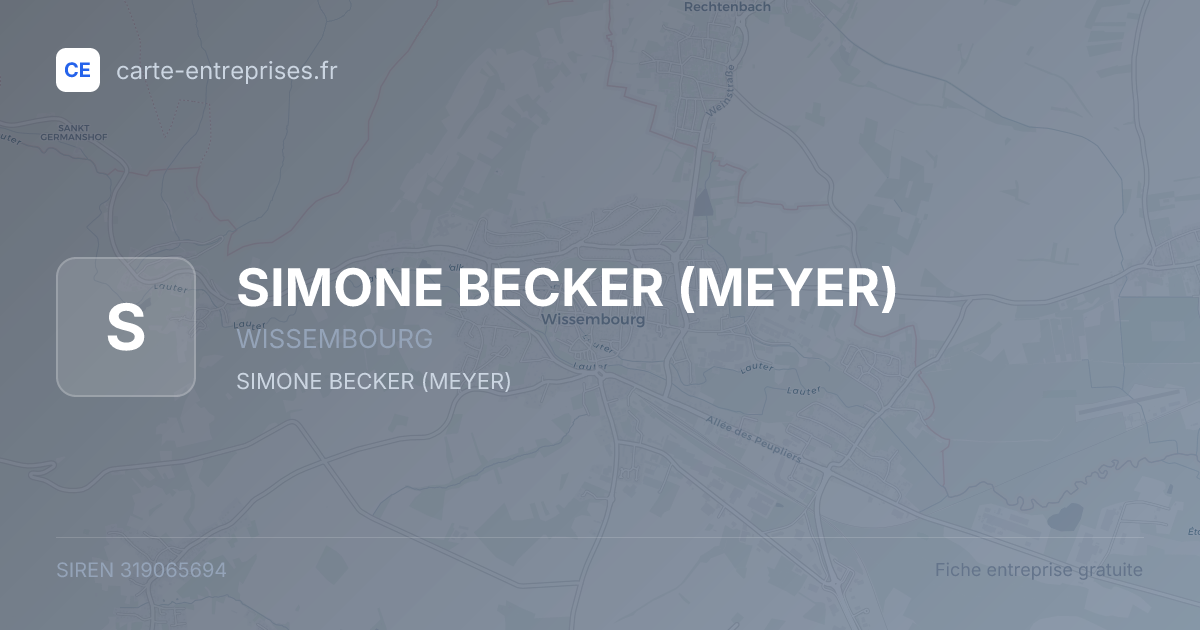 SIMONE BECKER (MEYER) — 319065694 — fiche entreprise