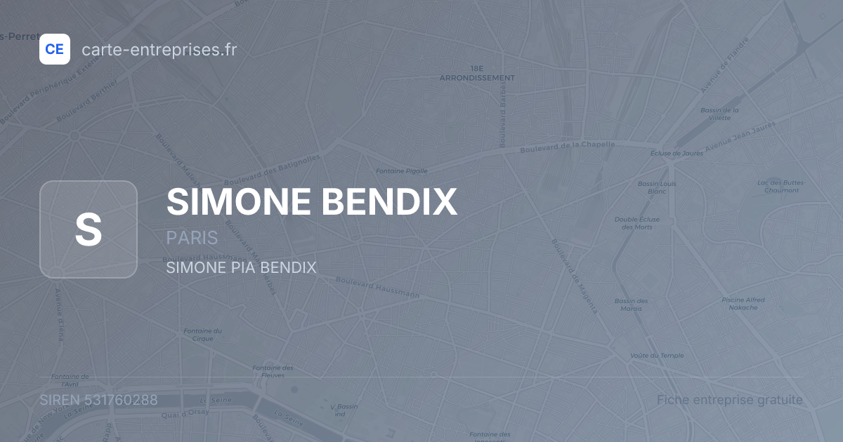 SIMONE BENDIX — 531760288 — fiche entreprise