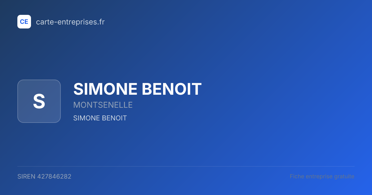 SIMONE BENOIT — 427846282 — fiche entreprise