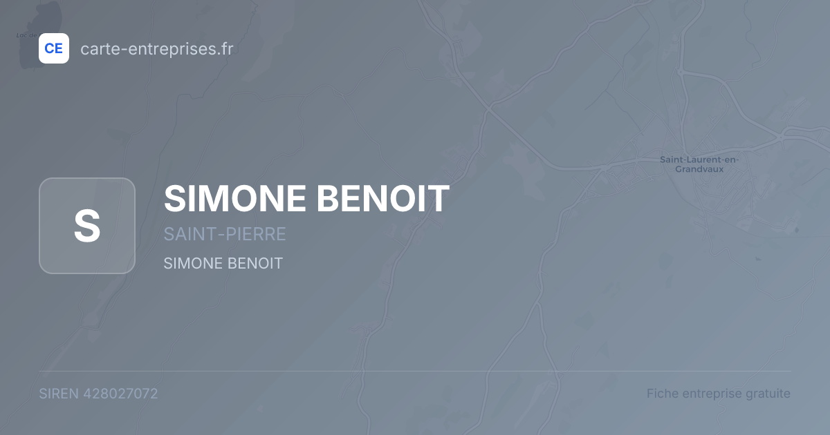 SIMONE BENOIT — 428027072 — fiche entreprise