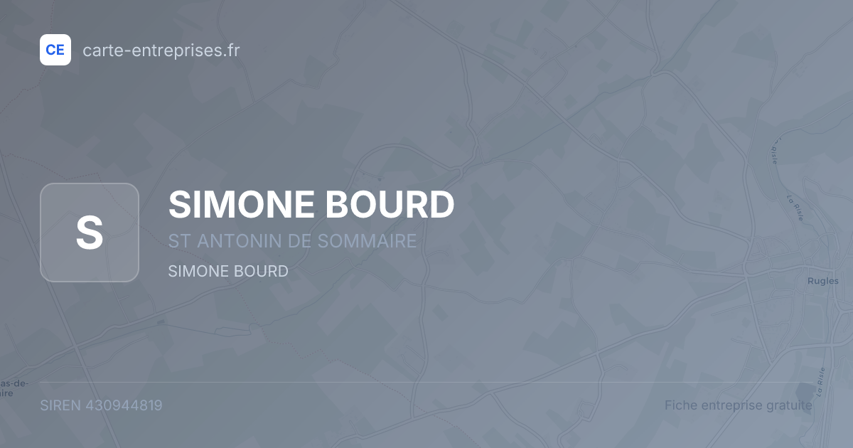 SIMONE BOURD — 430944819 — fiche entreprise