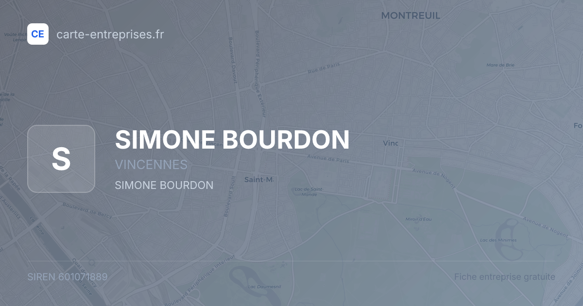 SIMONE BOURDON — 601071889 — fiche entreprise