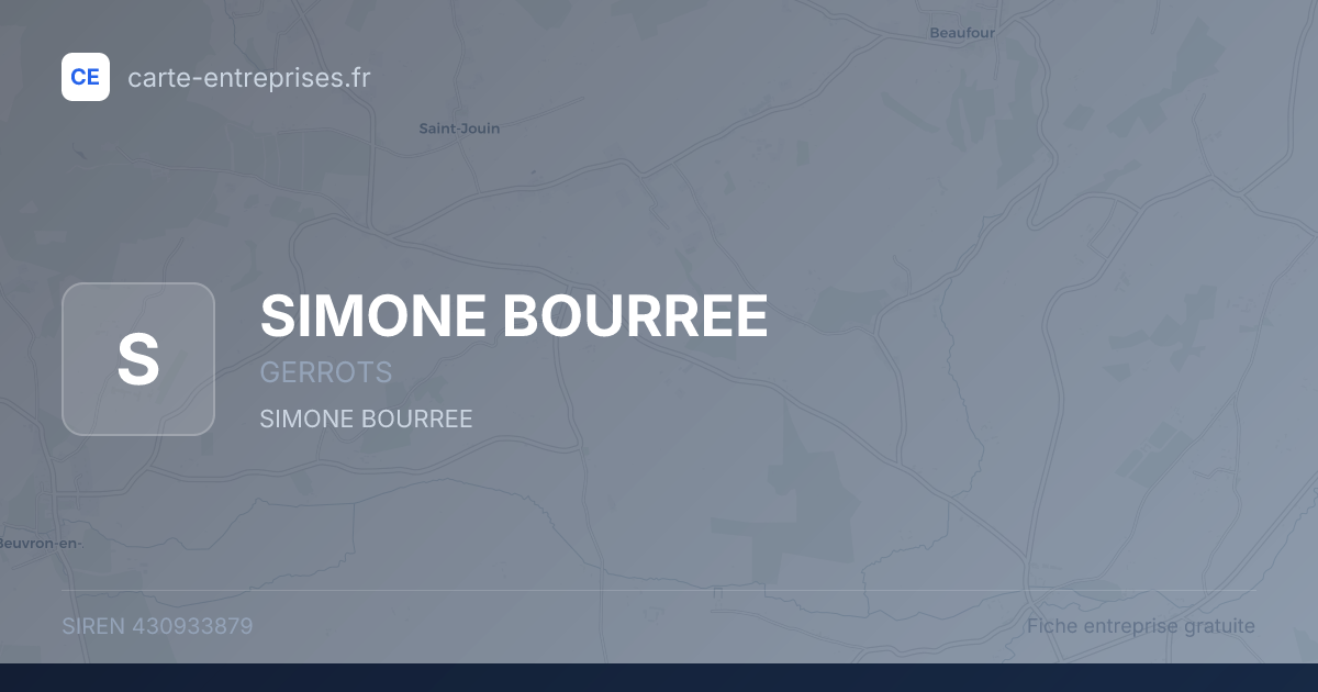 SIMONE BOURREE — 430933879 — fiche entreprise