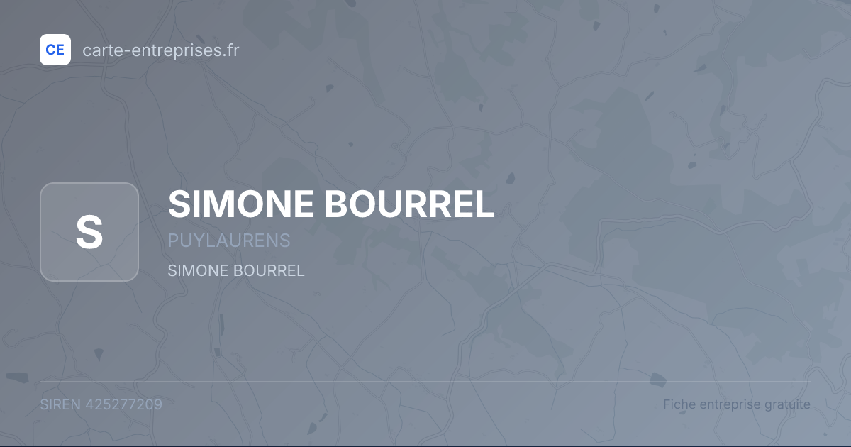 SIMONE BOURREL — 425277209 — fiche entreprise