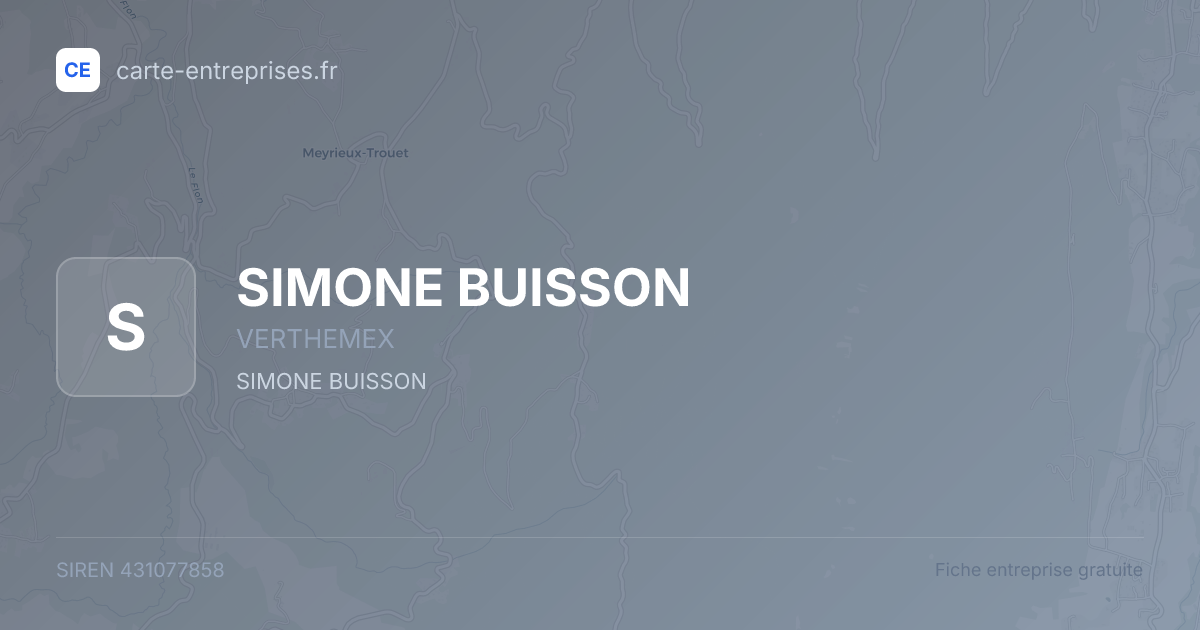 SIMONE BUISSON — 431077858 — fiche entreprise