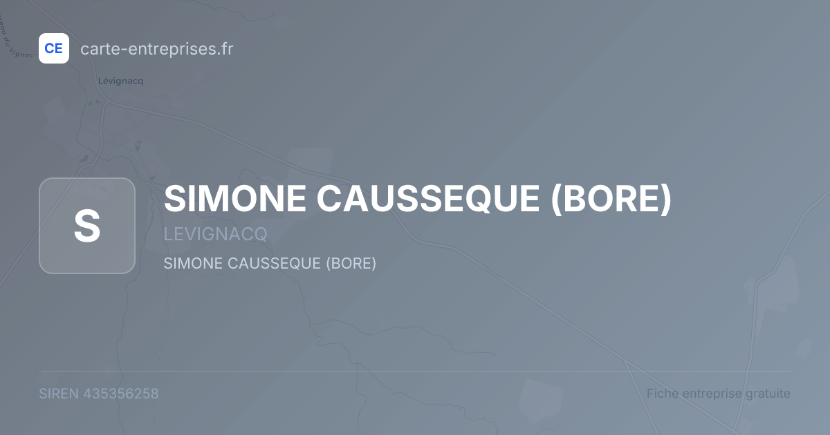 SIMONE CAUSSEQUE (BORE) — 435356258 — fiche entreprise