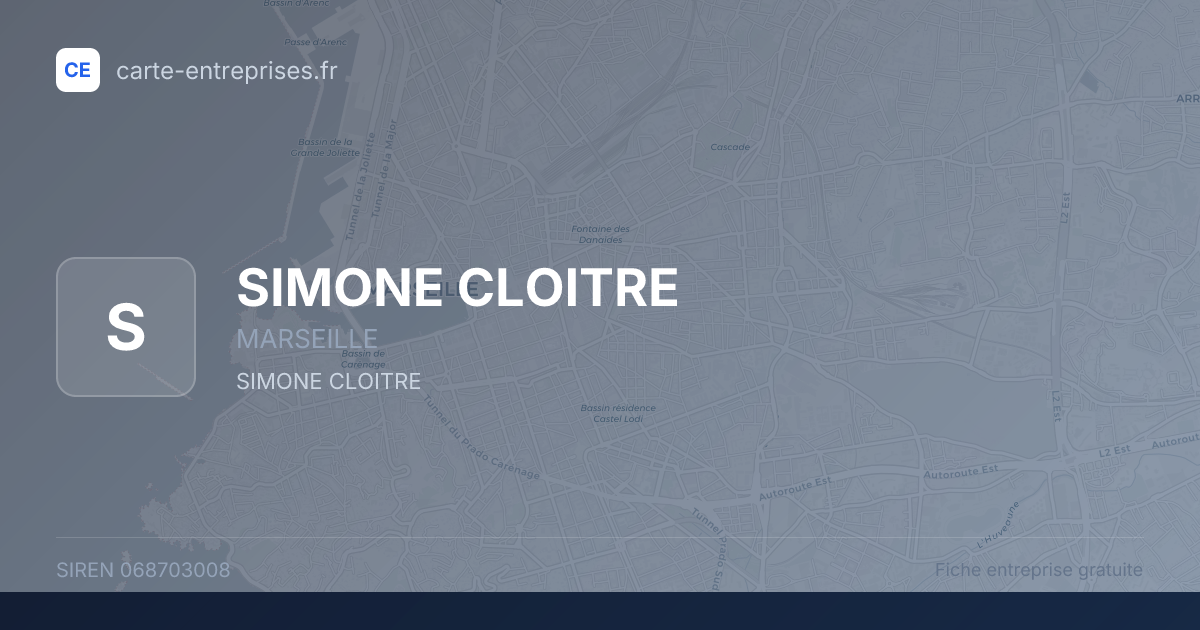 SIMONE CLOITRE — 068703008 — fiche entreprise