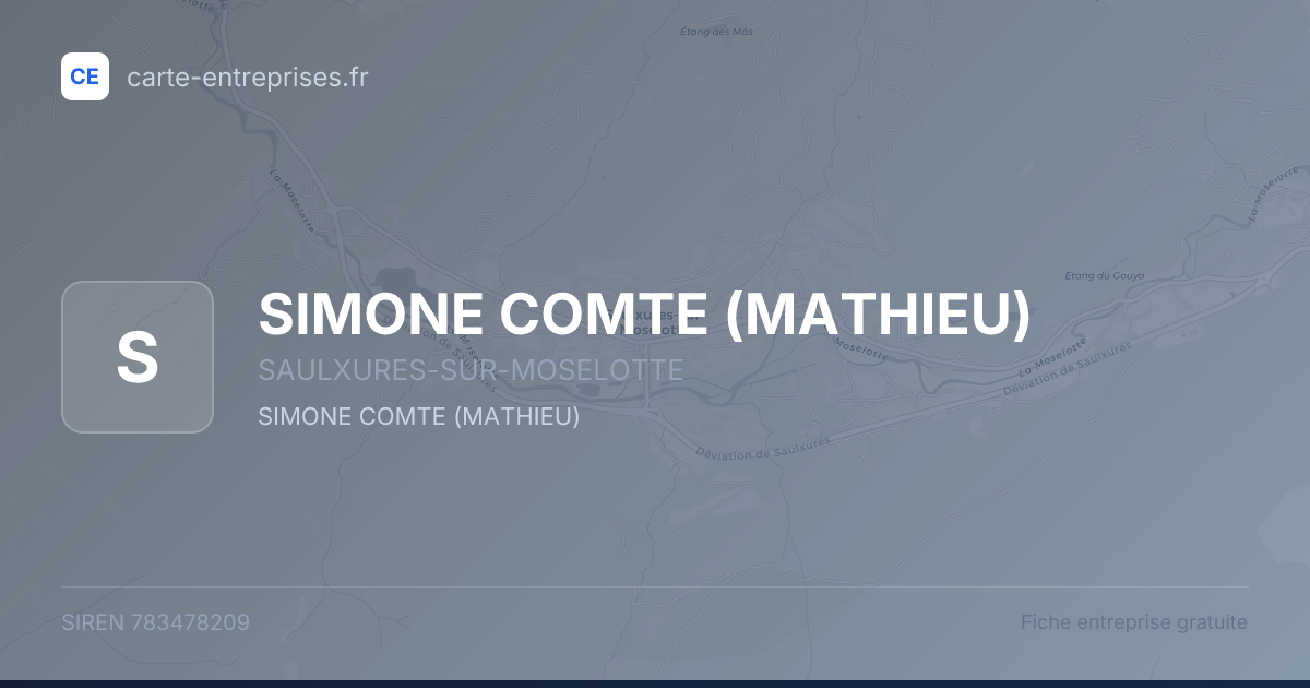 SIMONE COMTE (MATHIEU) — 783478209 — fiche entreprise
