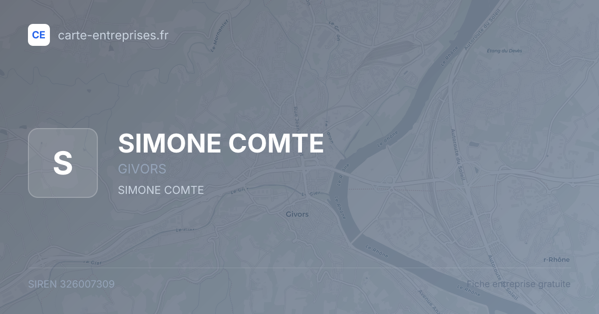 SIMONE COMTE — 326007309 — fiche entreprise