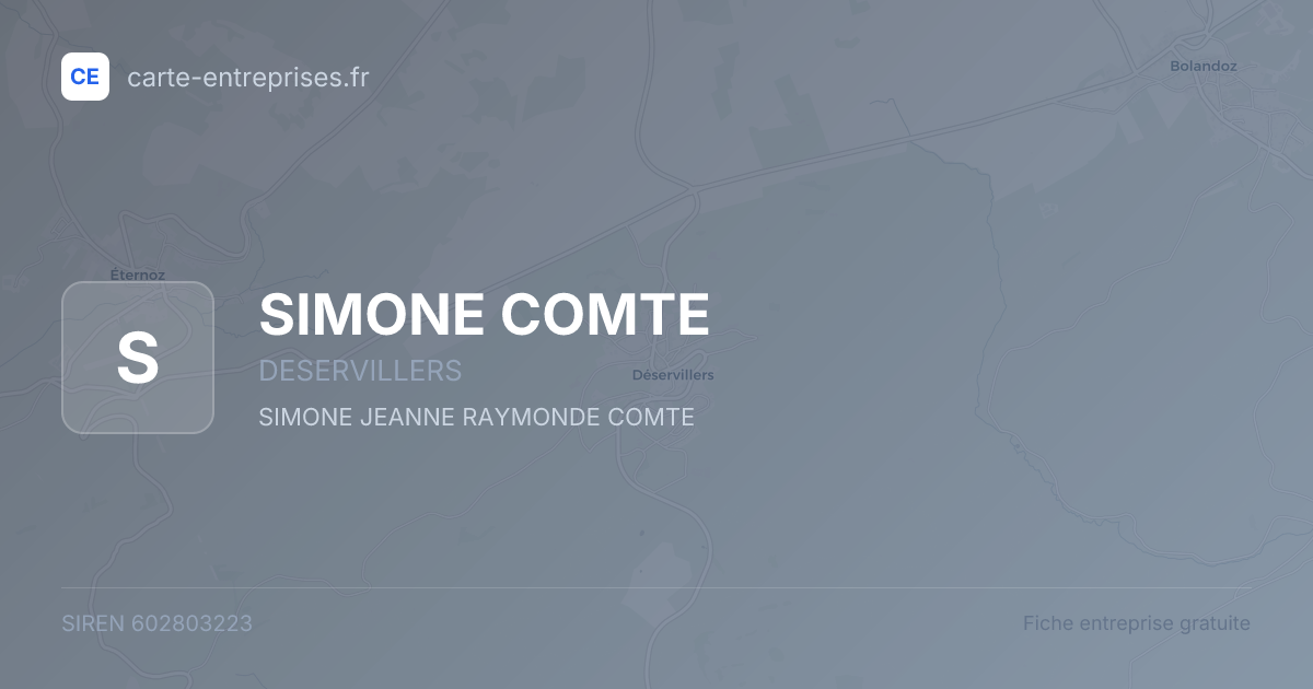 SIMONE COMTE — 602803223 — fiche entreprise