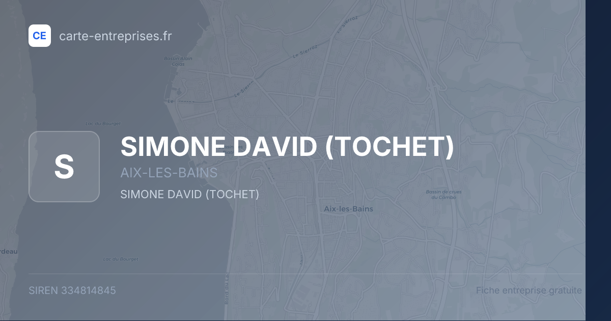 SIMONE DAVID (TOCHET) — 334814845 — fiche entreprise