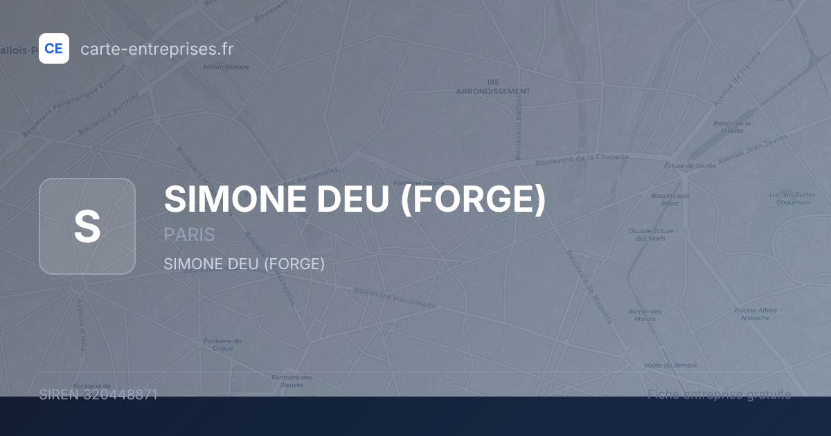 SIMONE DEU (FORGE) — 320448871 — fiche entreprise
