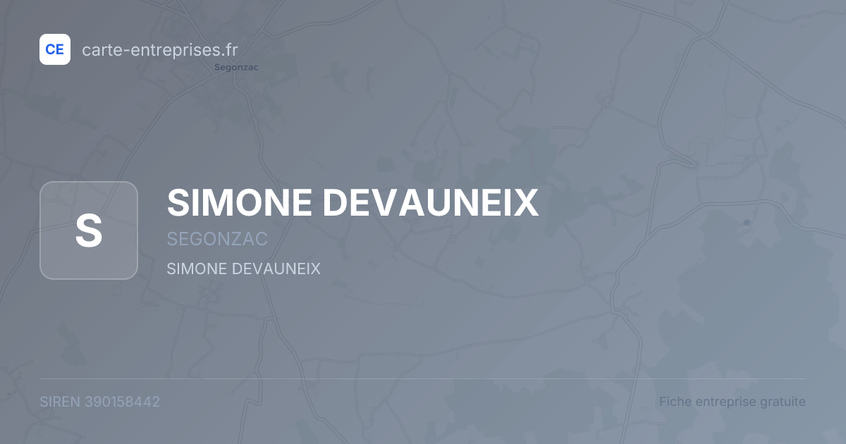 SIMONE DEVAUNEIX — 390158442 — fiche entreprise
