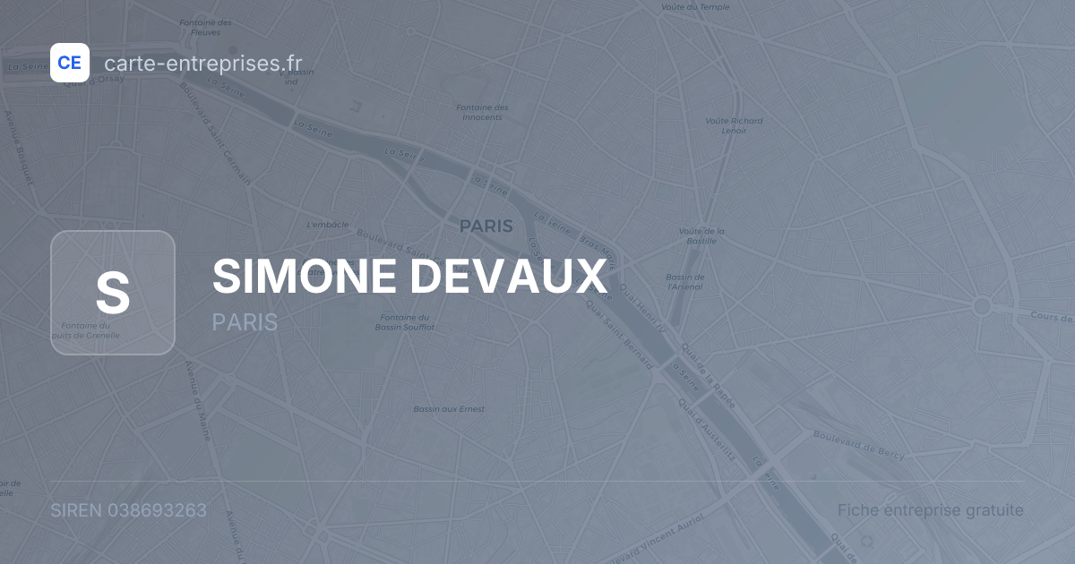 SIMONE DEVAUX — 038693263 — fiche entreprise