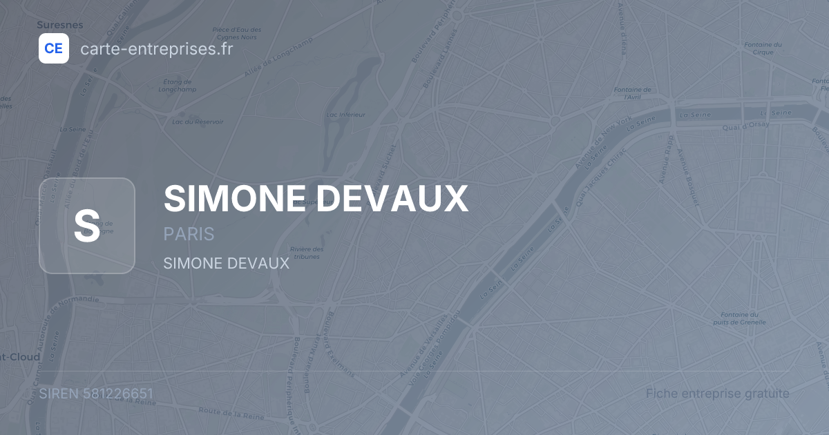 SIMONE DEVAUX — 581226651 — fiche entreprise