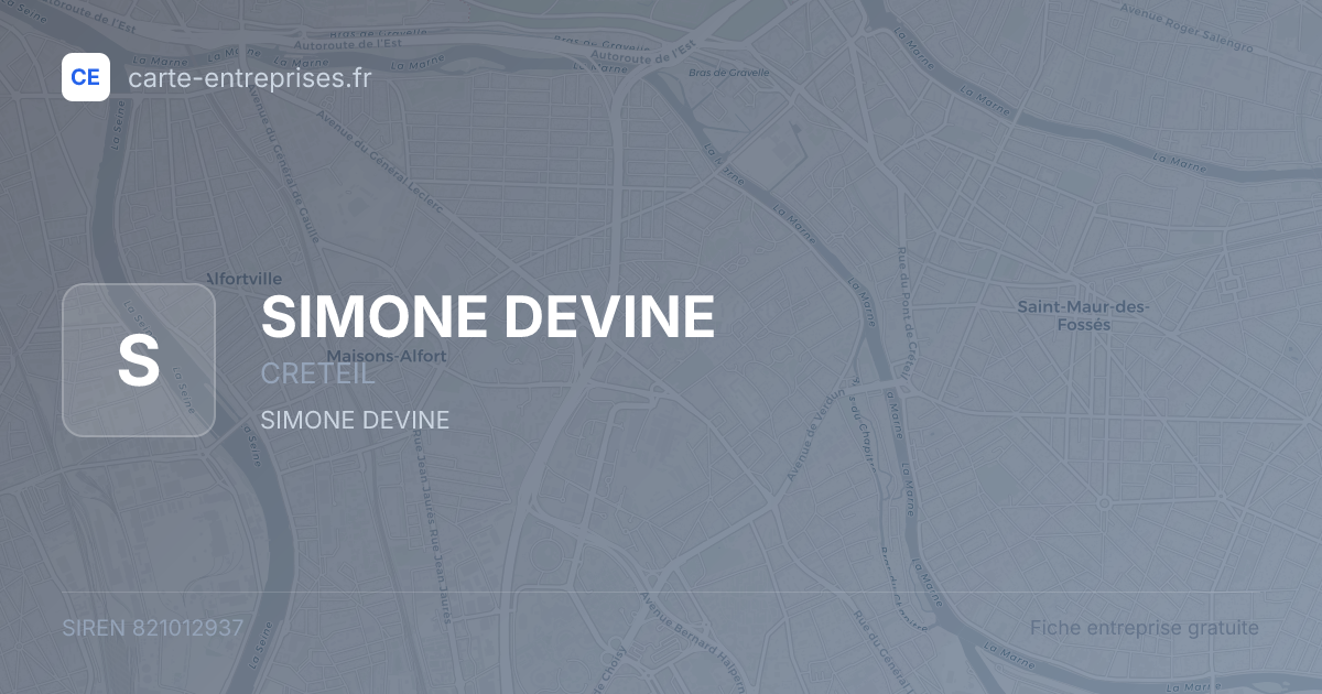 SIMONE DEVINE — 821012937 — fiche entreprise