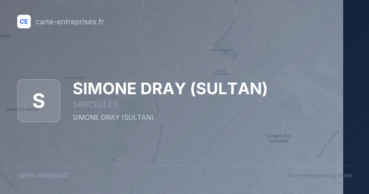 SIMONE DRAY (SULTAN) — 391805447 — fiche entreprise