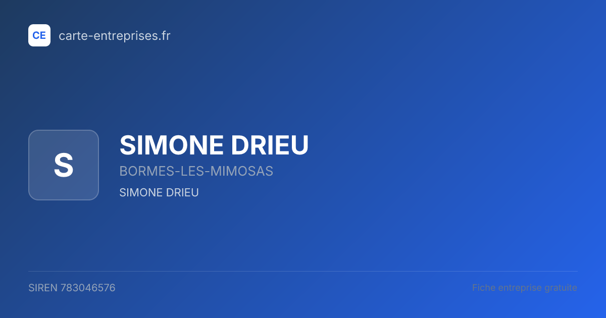 SIMONE DRIEU — 783046576 — fiche entreprise