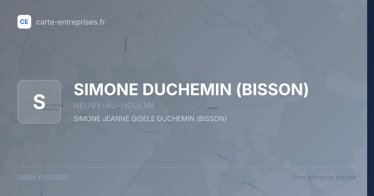 SIMONE DUCHEMIN (BISSON) — 415032861 — fiche entreprise
