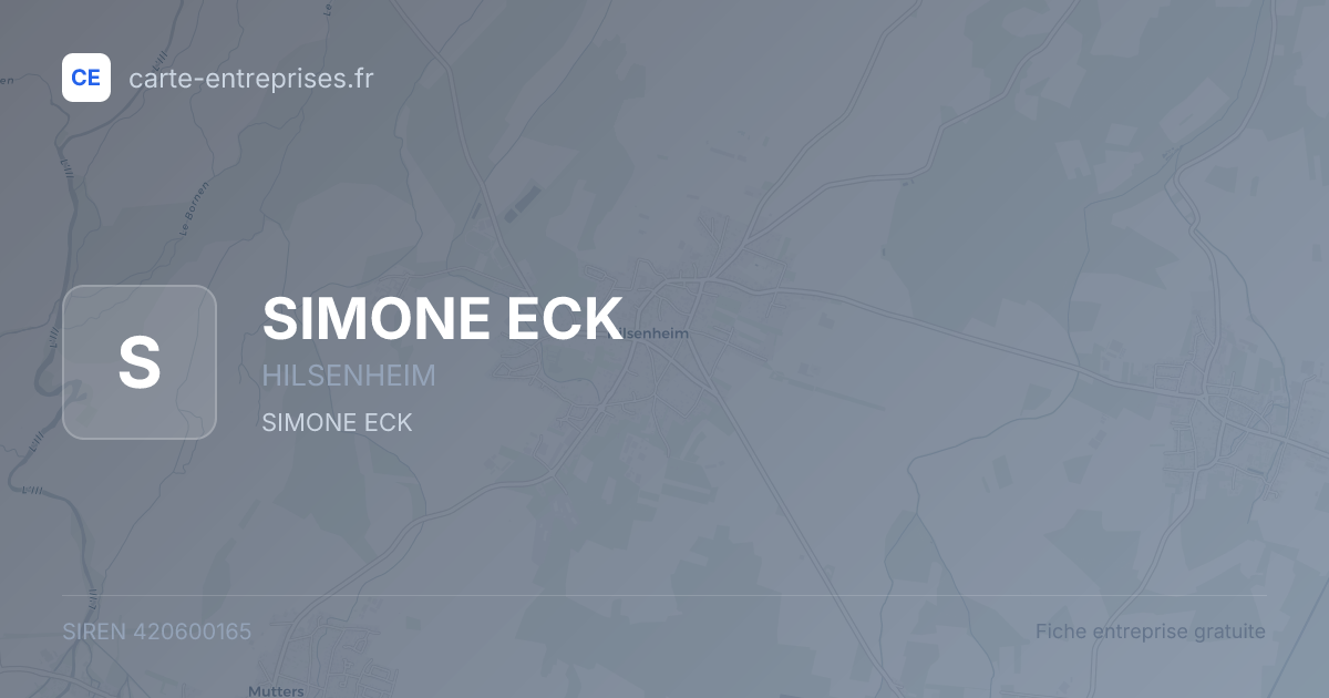 SIMONE ECK — 420600165 — fiche entreprise