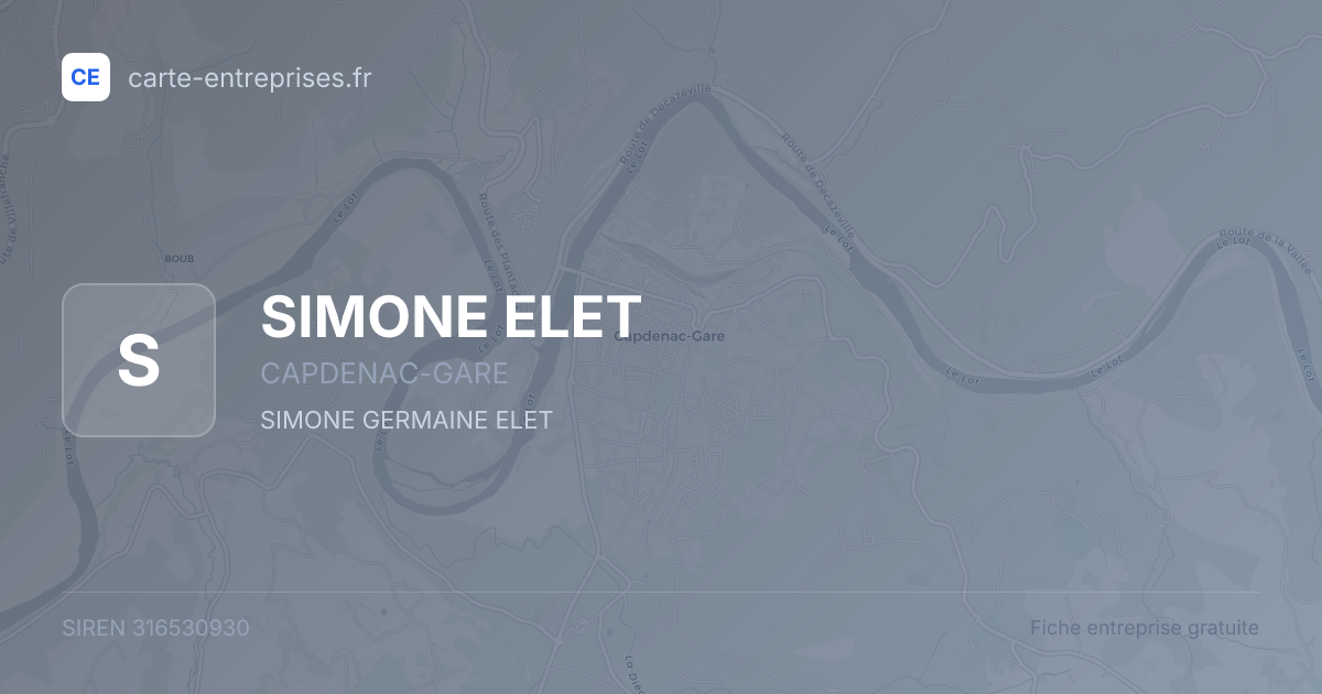 SIMONE ELET — 316530930 — fiche entreprise