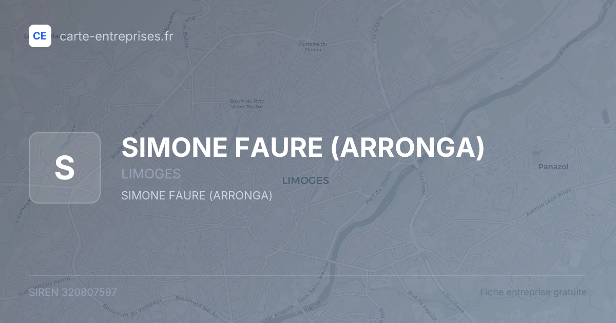 SIMONE FAURE (ARRONGA) — 320807597 — fiche entreprise